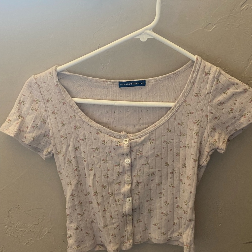 Brandy Melville pink floral top!